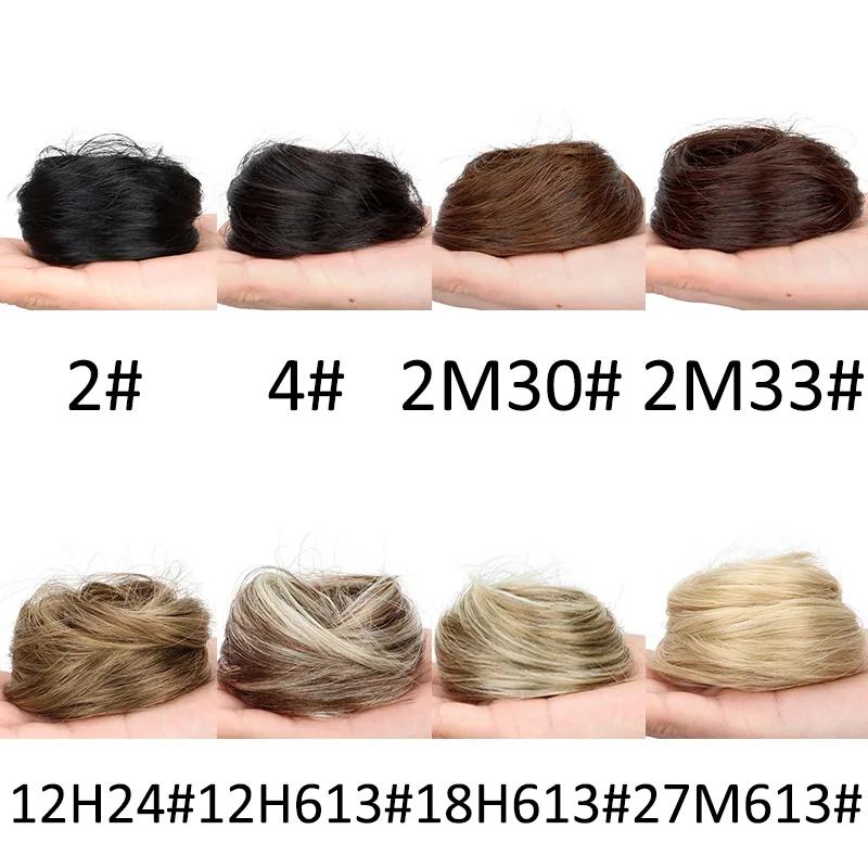 Chignon synthétique élastique désordonné pour femme, postiches, chouchou bouclé, bande de chignon, f