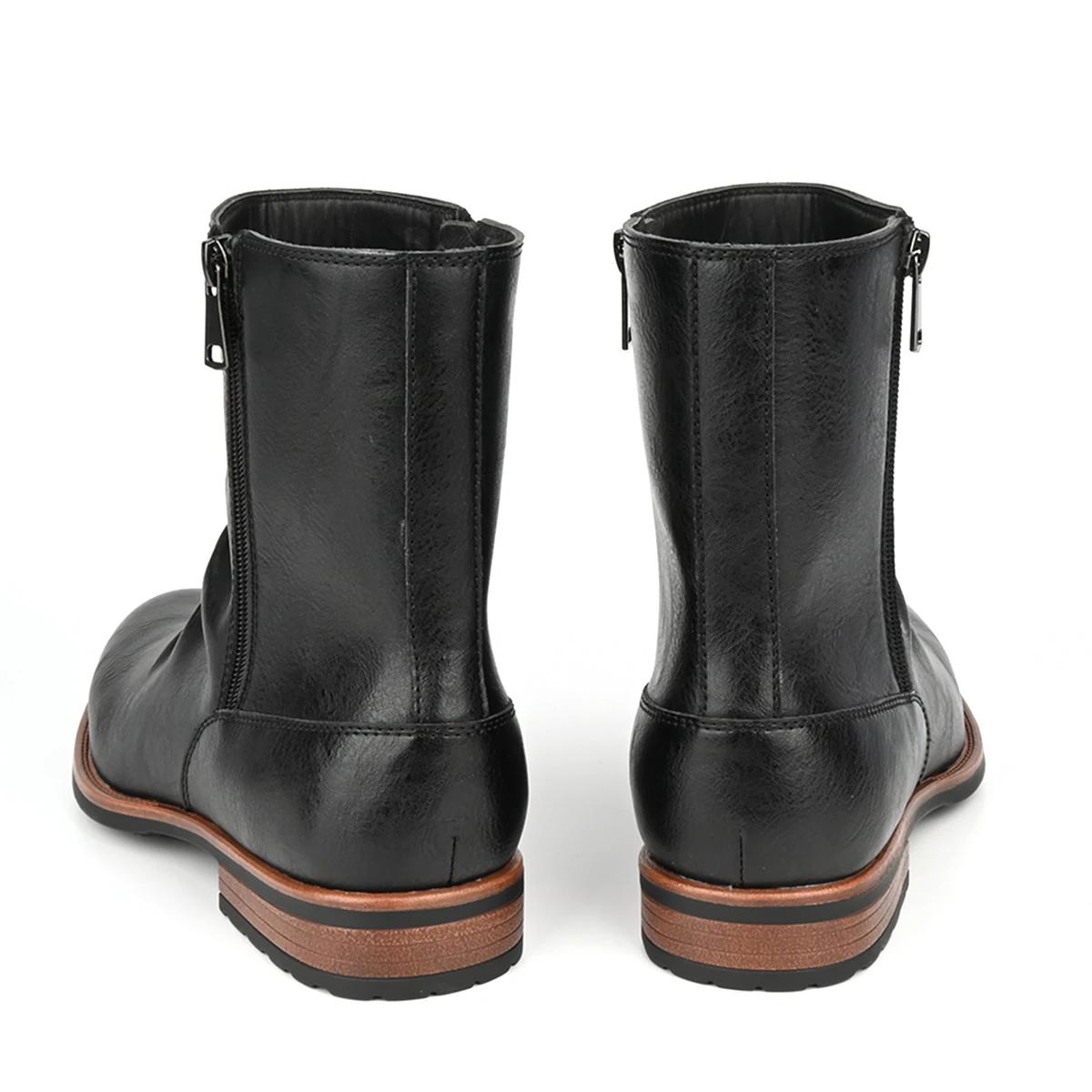 Bottes rétro à talons bas pour hommes, style britannique, décontracté, 03