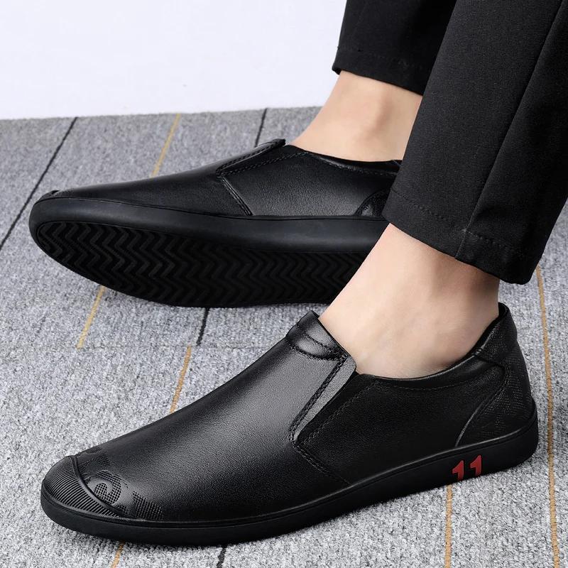 Nouvelles Chaussures Habillées Décontractées en Cuir de Vachette pour Hommes 2026 – Mocassins Unicol