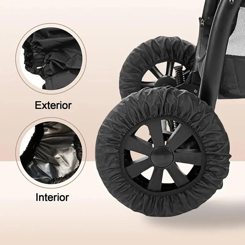 Housse de roue de poussette pour bébé, 4 pièces, Anti-poussière, protection de pneu pour fauteuil ro