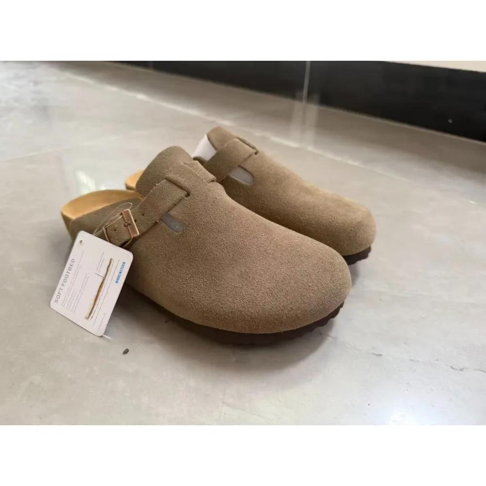 Sabots en daim pour hommes et femmes, au design classique, avec des bretelles réglables et un soutie