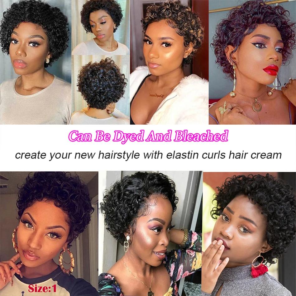 Paquets de cheveux bouclés rebondissants Double tirage indien 6 pouces coupe courte Remy Extensions