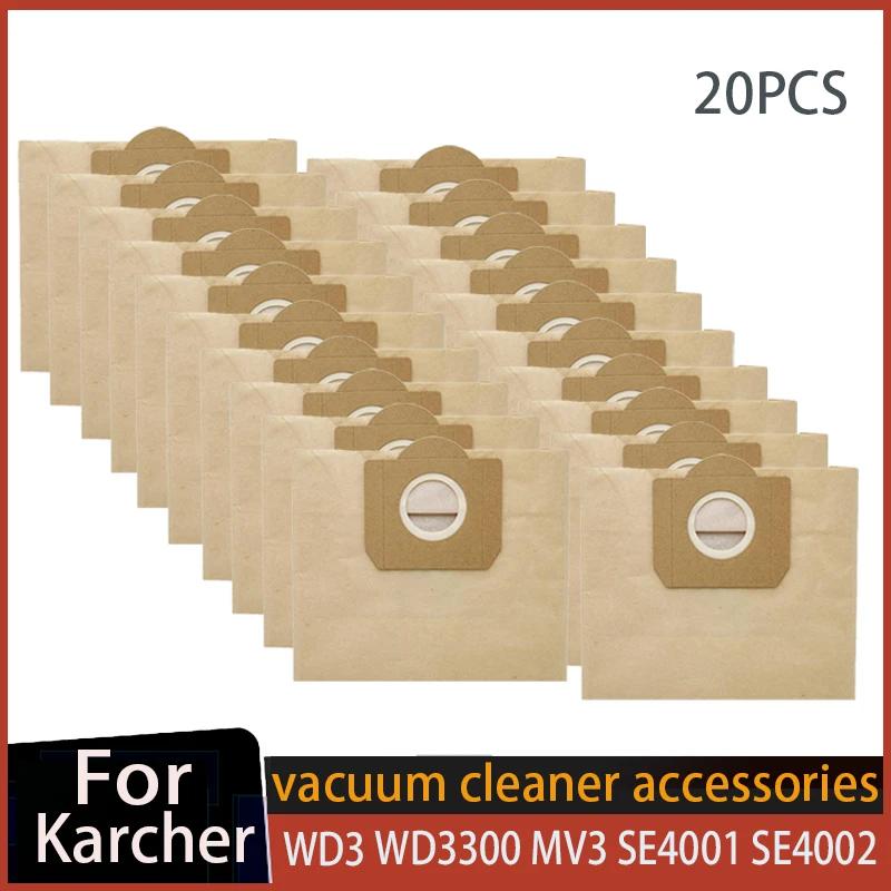 Sacs en papier anti-poussière pour aspirateur Karcher WD3 WD3300 MV3 SE4001 SE4002 6.959-130 A2200 A