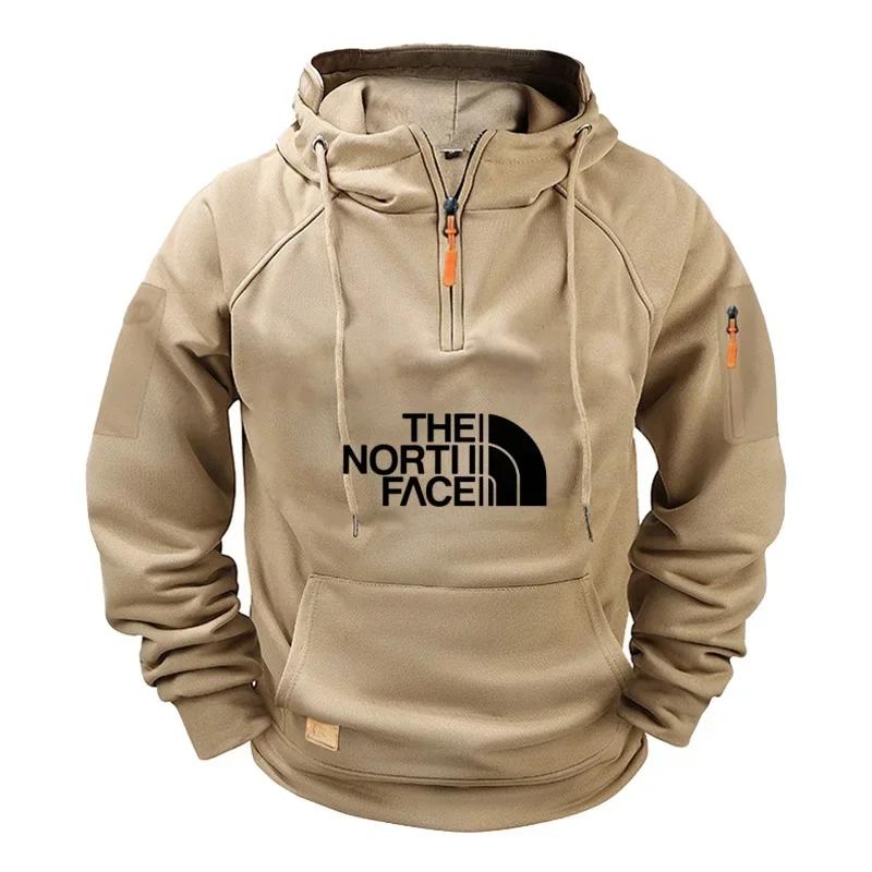 Sweat-shirt de sport décontracté à capuche à manches longues pour hommes, grande taille et pull de f