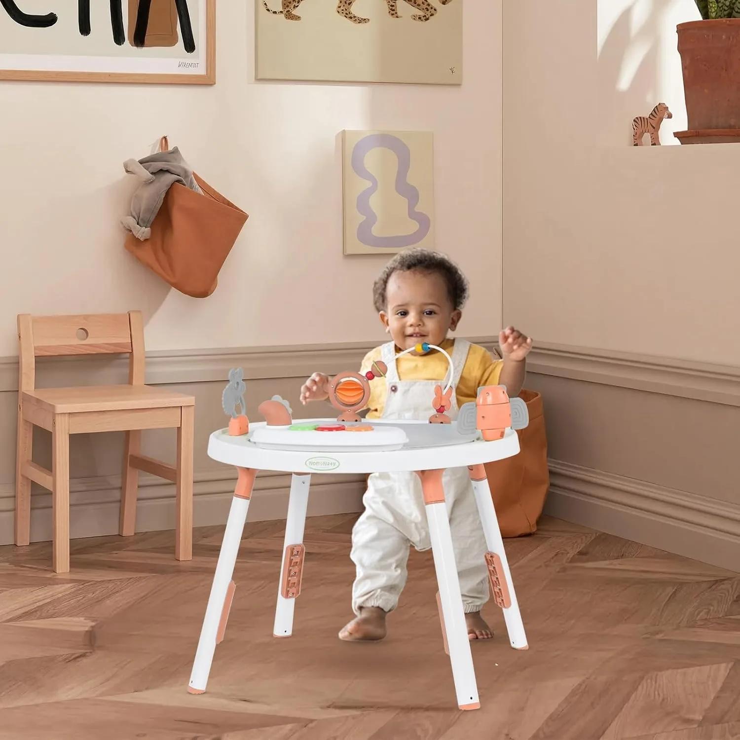 Jumper et table pour centre d'activité 3 en 1 pour bébé – avec jouets amovibles et 360 °   Siège rot
