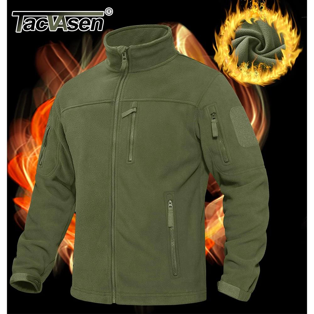 TACVASEN Veste polaire pour homme douce et chaude coupe-vent manteau zippé complet poches zippées mu