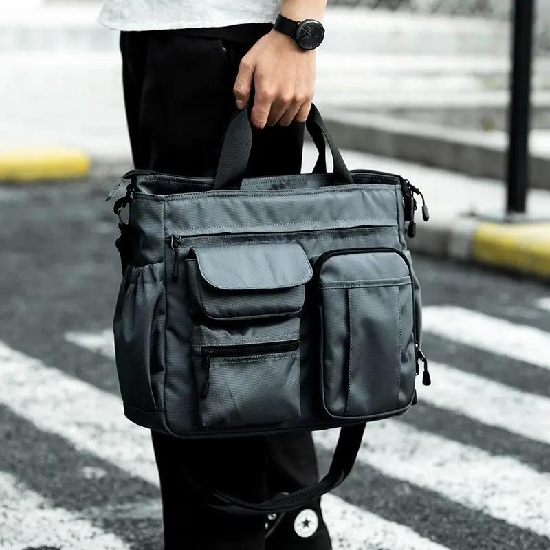 Sac à bandoulière étanche pour hommes, sacoche à 14 poches, sac à main de voyage Oxford, sacs de tra