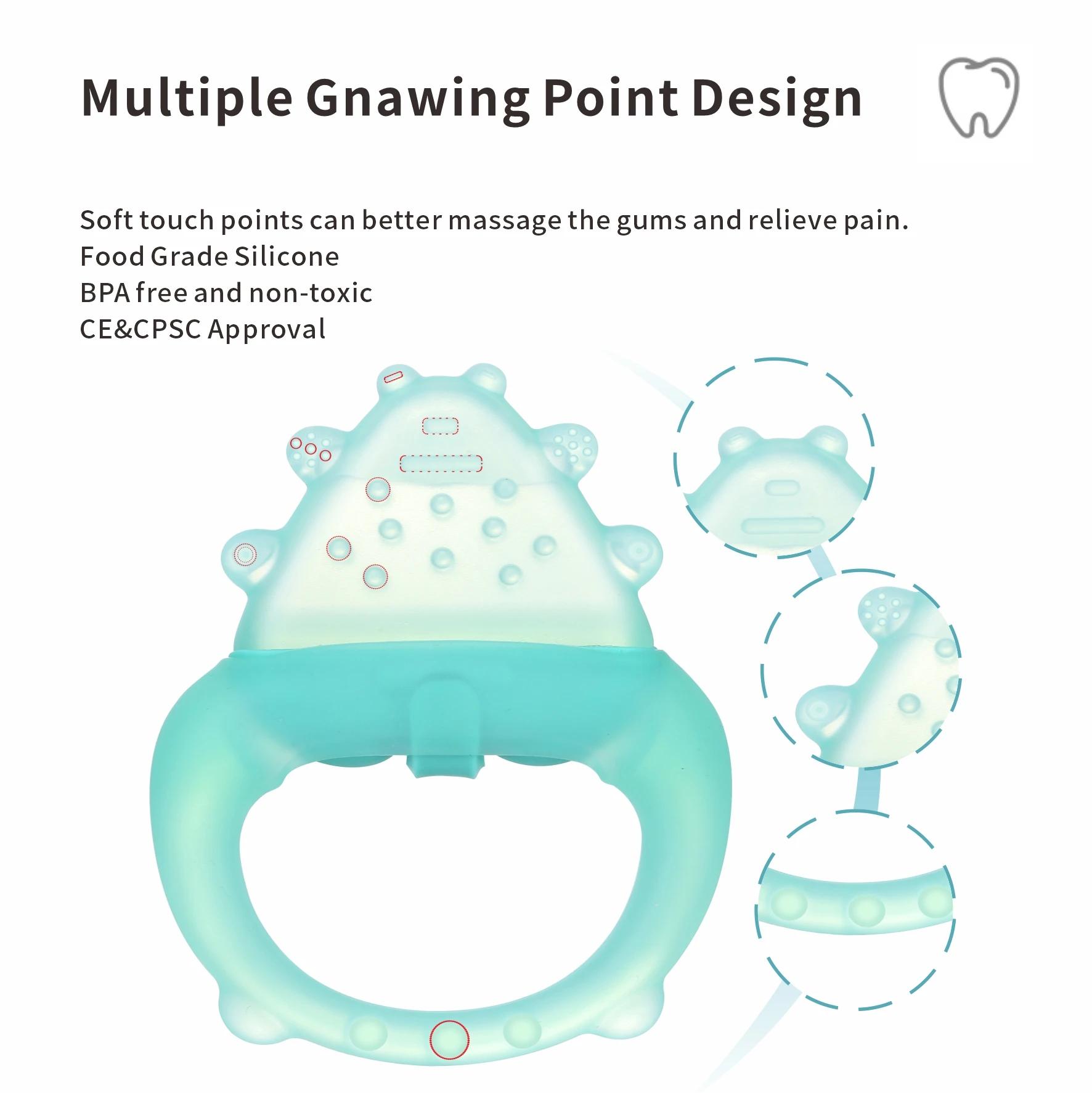 Jouets de dentition en silicone pour bébé congélables – Soulagement du refroidissement pour bébés de