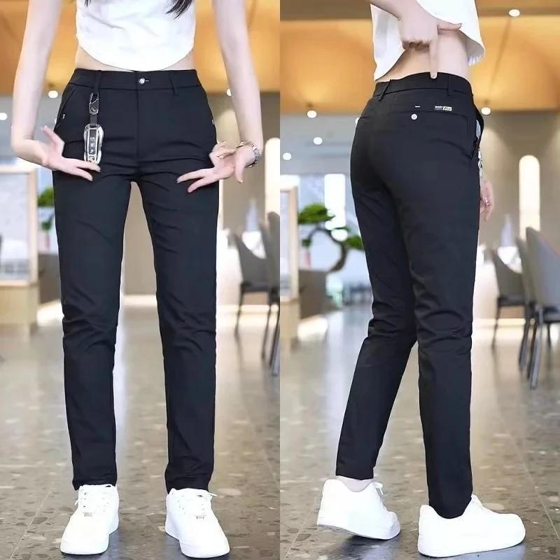 Pantalons décontractés pour hommes, mode coréenne, Slim Fit, haute qualité, taille élastique, droits