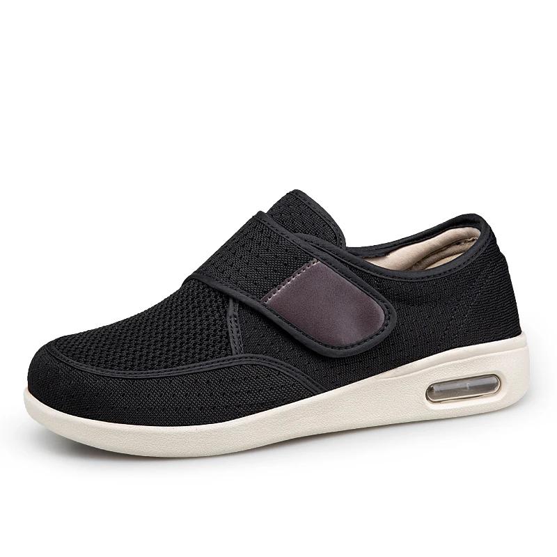 Chaussures pour diabétiques réglables pour hommes, orthopédiques pour personnes âgées, pieds gonflés