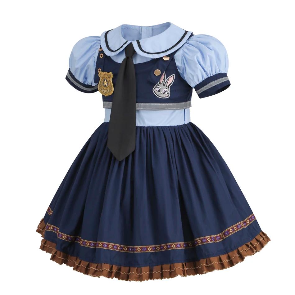 Costume de cosplay Judy pour enfants, robe de fête de carnaval, ensemble de chaussettes, ceinture et