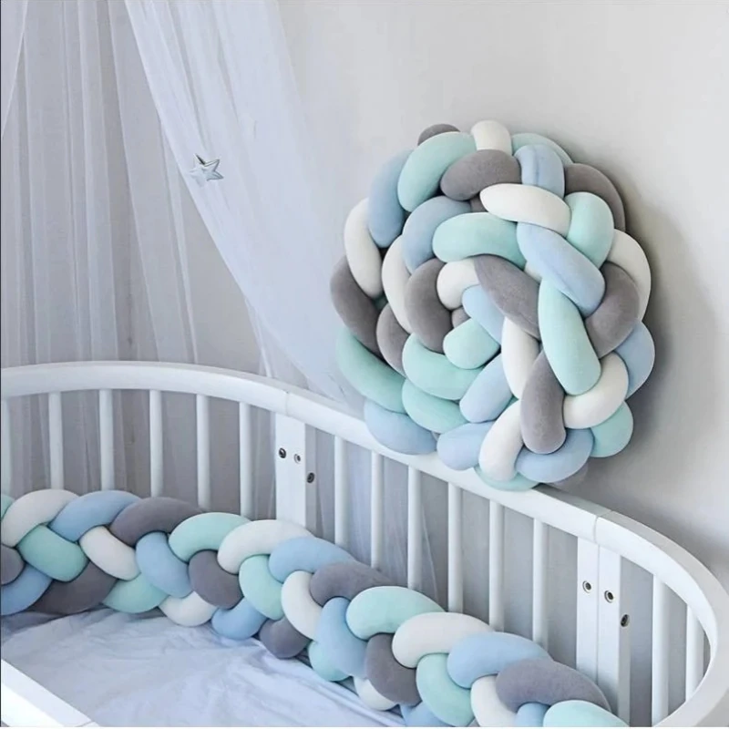Natte lit bébé pare-chocs 2m 3m protection coussins mobile bleu décoration chambre livraison gratuite