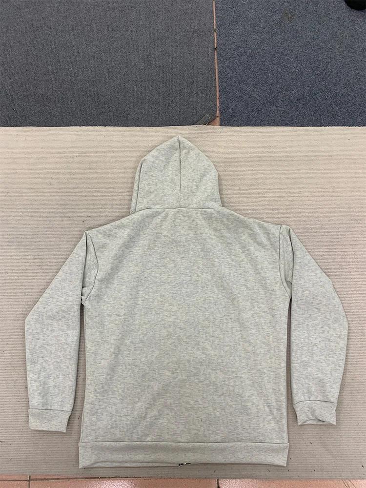 Automne/hiver léopard gris Double face sweat à capuche avec fermeture éclair hommes décontracté haut