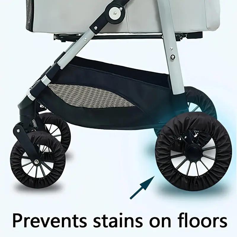 Housse de roue de poussette pour bébé, 4 pièces, Anti-poussière, protection de pneu pour fauteuil ro