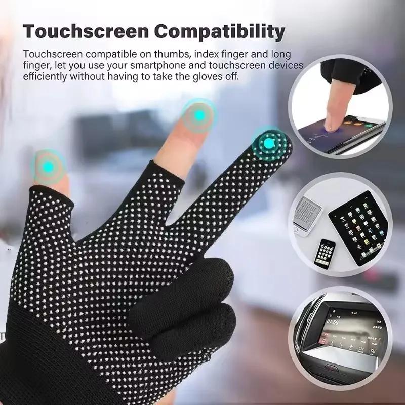 Gants en Nylon pour écran tactile pour hommes et femmes, antidérapants, respirants, demi-doigt, pour