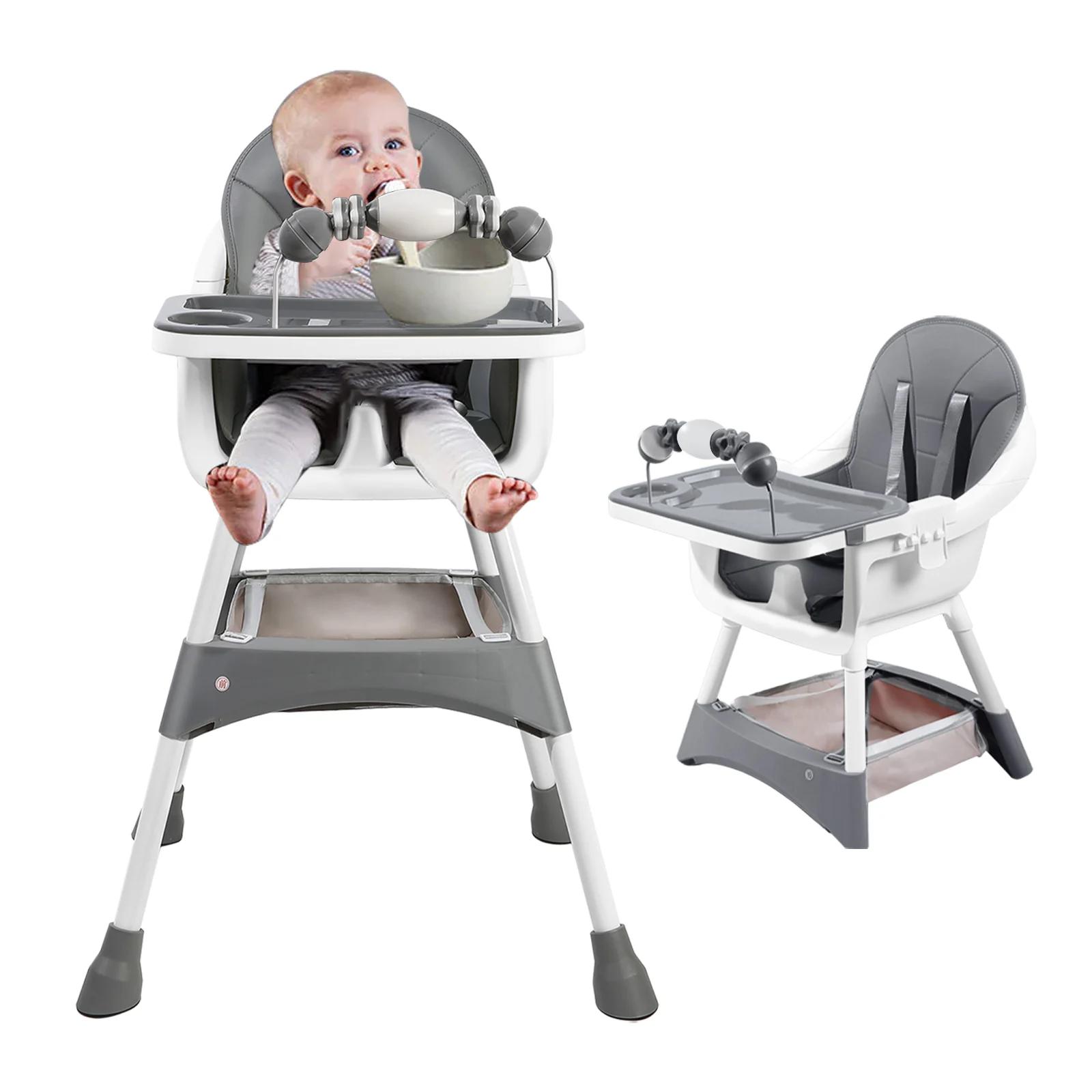 Chaise haute convertible pour bébés et tout-petits, pliable, facile à nettoyer, siège rembourré, rep