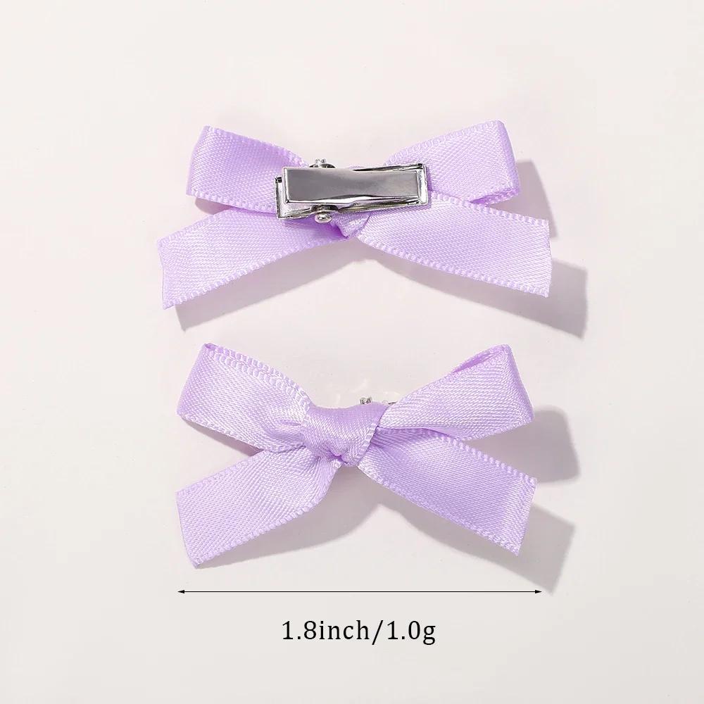 Mini nœud papillon pour enfants, couleur unie, avec pince à cheveux, Style Ballet, ruban tressé, acc