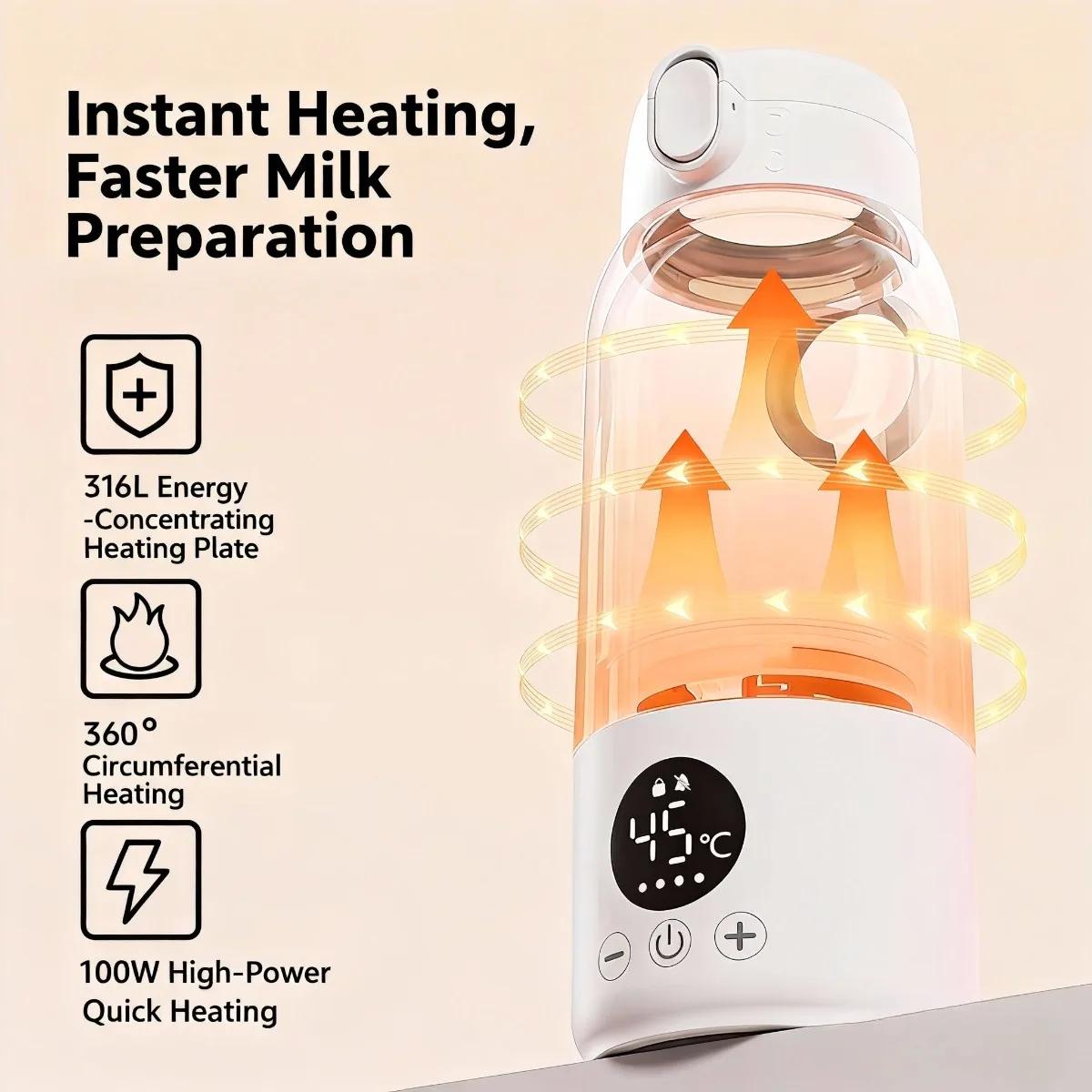 Chauffe-biberon portable 500 ml en acier inoxydable 316L pour nouveau-né - Voyage pratique