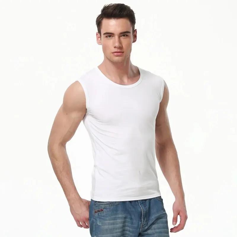 1/3/5 pièces hommes coton sans manches mince gilet jeune hommes à épaules larges sport Fitness mince