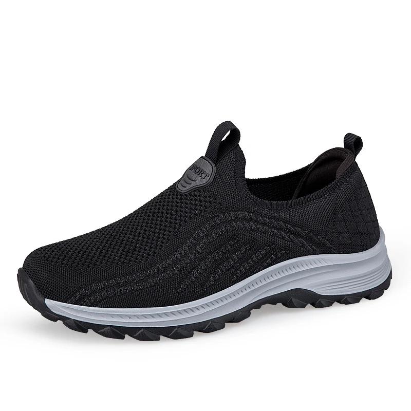 Chaussures à enfiler pour hommes, baskets décontractées, sport, marche, semelles souples, légères et