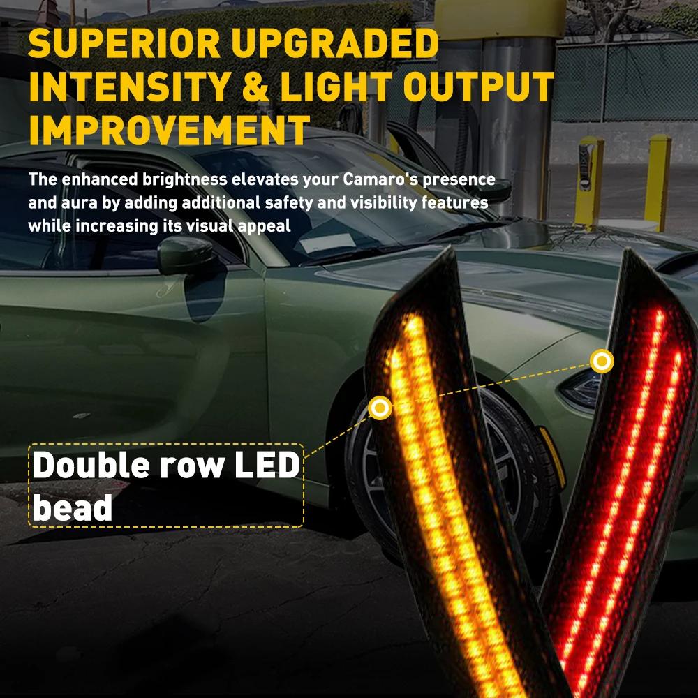 Feu de position latéral LED pour Dodge Charger 2015-2022 – Ampoule indicatrice avant ambre et arrièr