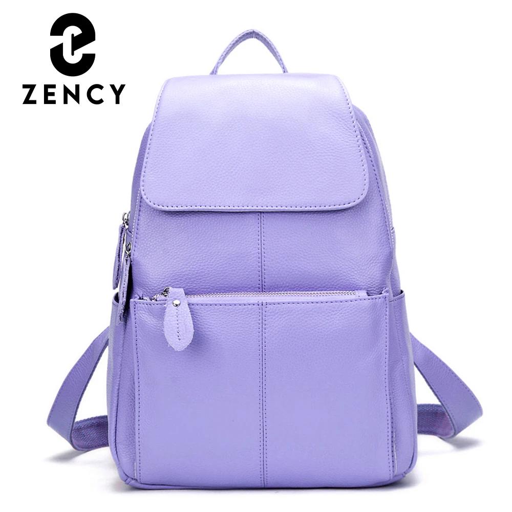 Zency Fashion – sac à dos en cuir violet de haute qualité pour femmes, avec de nombreux compartiment