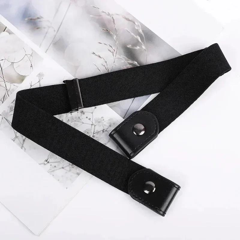 Bande de taille élastique réglable en toile, ceinture Invisible sans boucle pour femmes et hommes, p