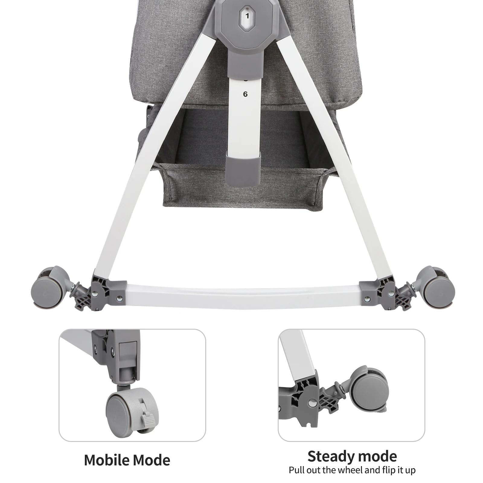 Lit d'appoint Cododo, 3 en 1, Lit de Bébé, Berceau avec Matelas, Hauteur Réglable 6 Niveaux, Inclina