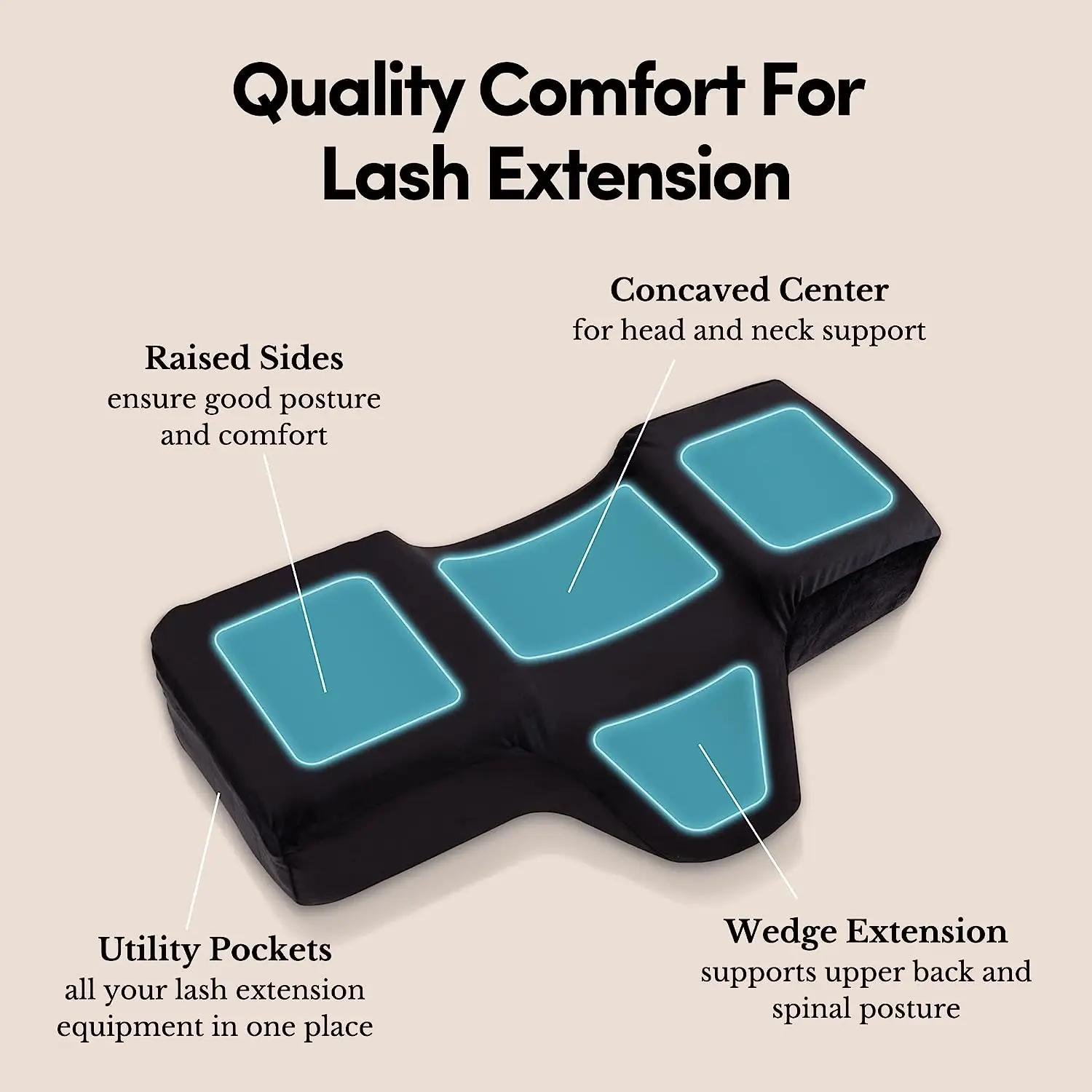 Oreiller pour Extension de cils, mousse à mémoire de forme, courbe ergonomique, améliore les cervica