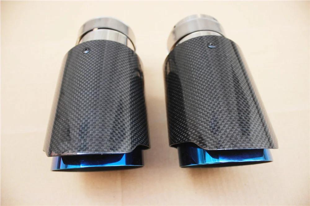 Embout de silencieux en fibre de carbone brillant pour voiture, système d'accès, silencieux de tuyau