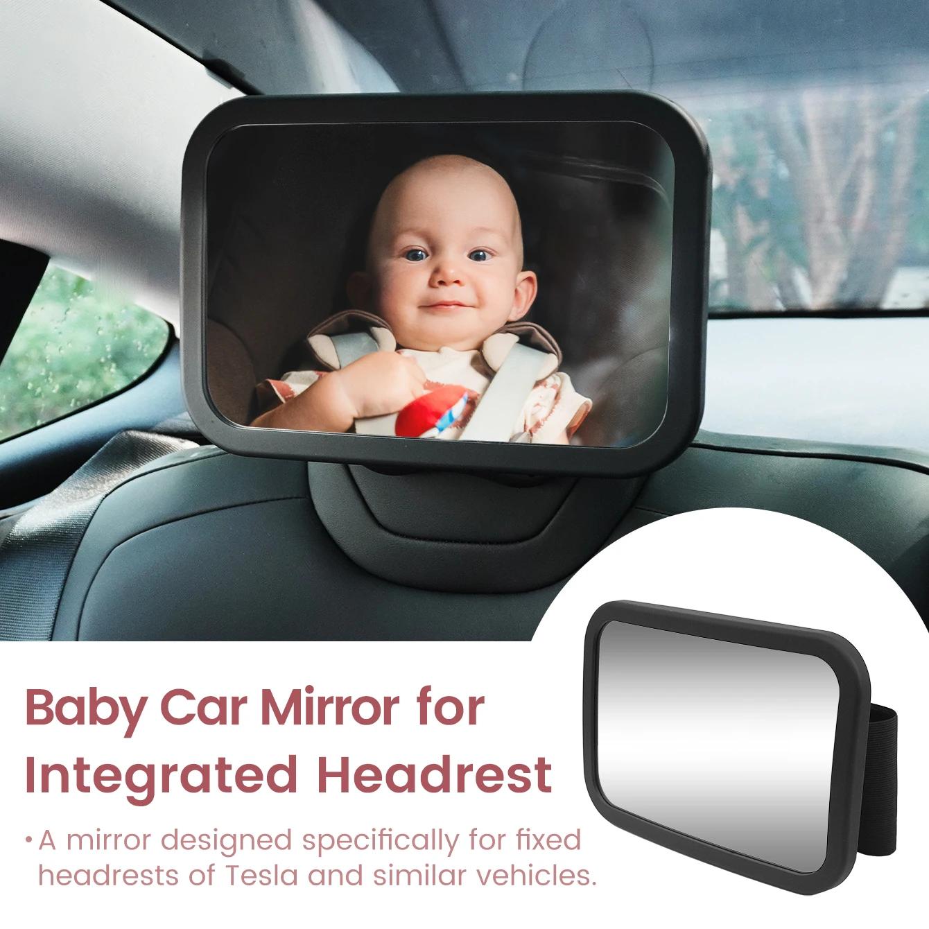 Rétroviseur voiture bébé incassable - Vue claire sécurité enfant siège auto arrière Tesla