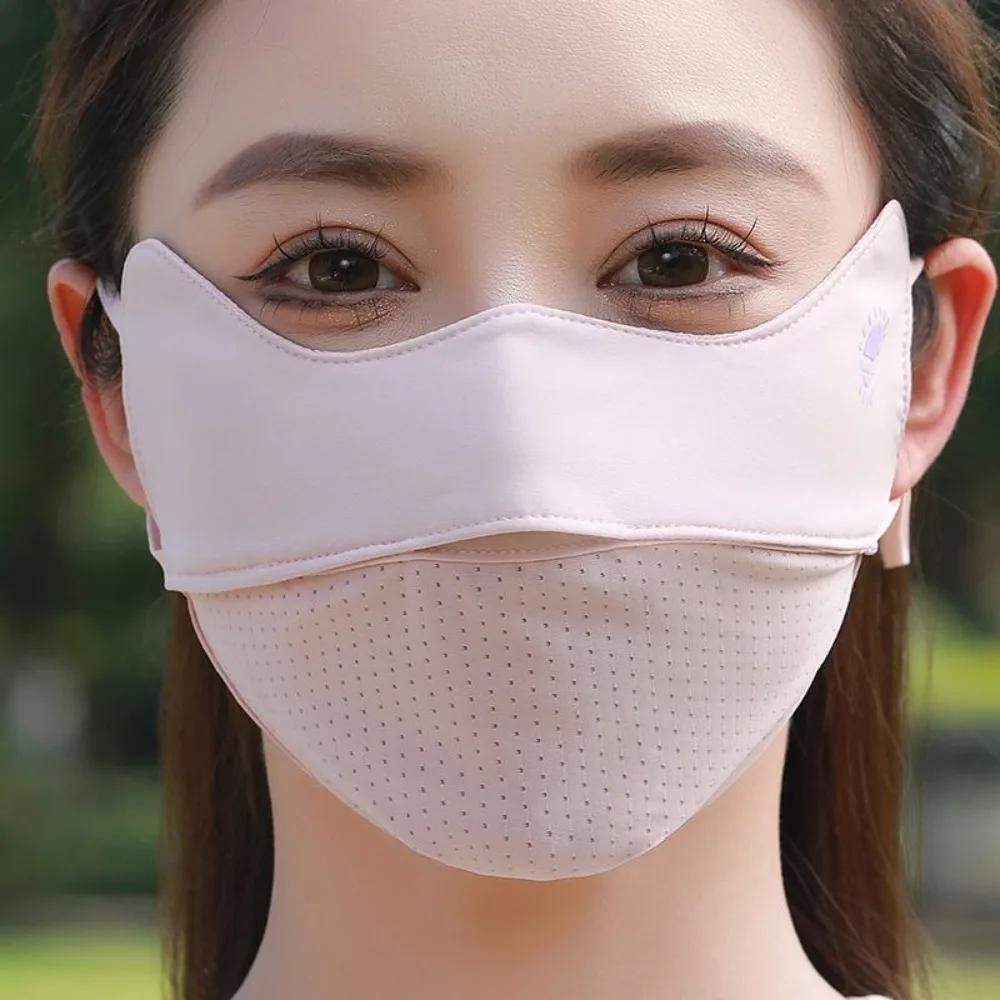 Nouveau masque respirant en soie glacée lavable Anti-poussière masque facial d'équitation Anti-UV ma