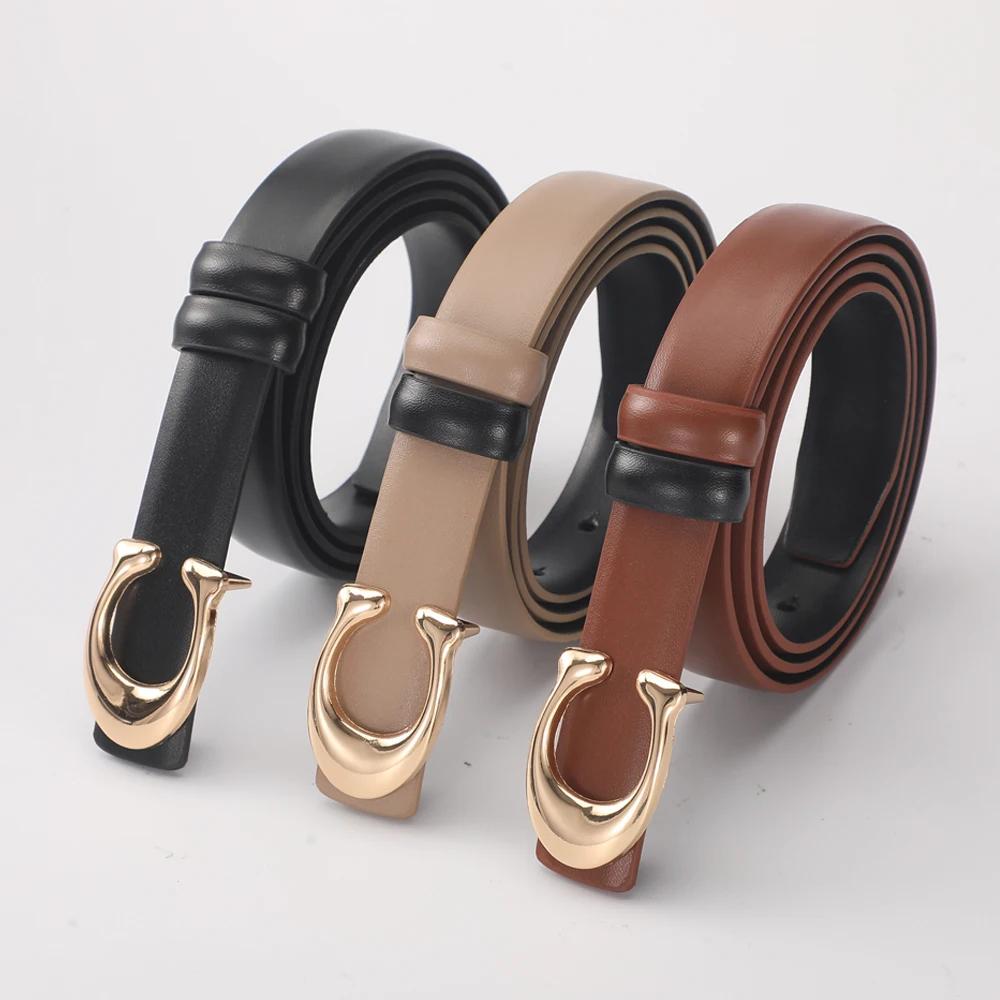 Ceinture à boucle C pour femmes, 2 à 3 pièces, jupe en jean Simple, ceinture à boucle automatique, t