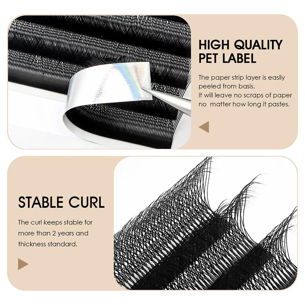 MASSCAKU-Lot de 10 boîtes de faux cils imperméables, épaisseur 0.07mm, design W, contaminants, volum
