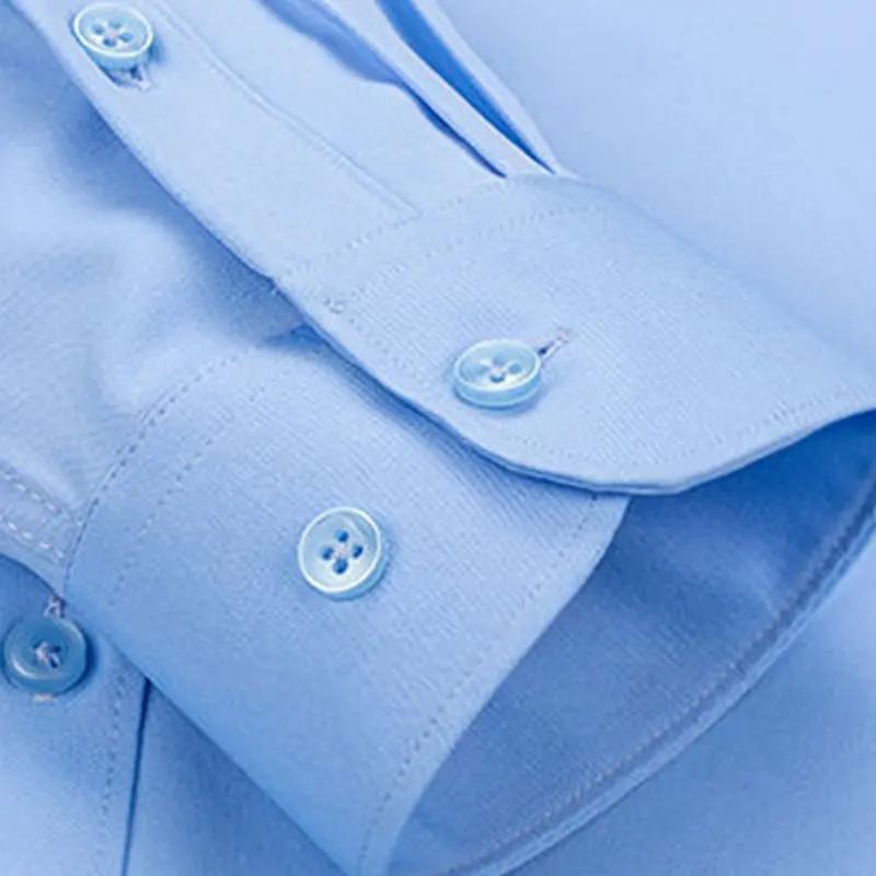 Chemise élastique à manches longues pour hommes, Anti-rides, sans repassage, confort d'affaires, mod