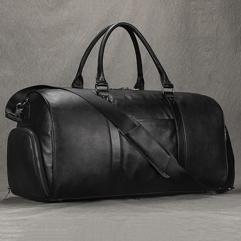 Sac de voyage en cuir de nouveau design à la mode, sac de sport en peau de vache souple, sac de voya
