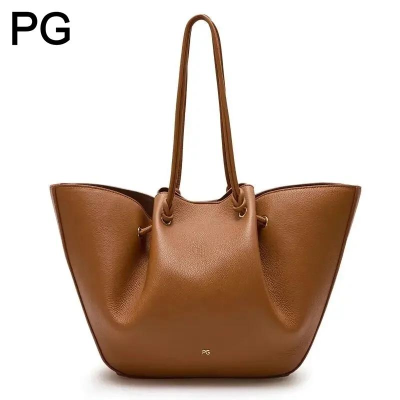 Sac fourre-tout PG pour femme, sac à main de luxe en cuir grainé, sac à bandoulière grande capacité,