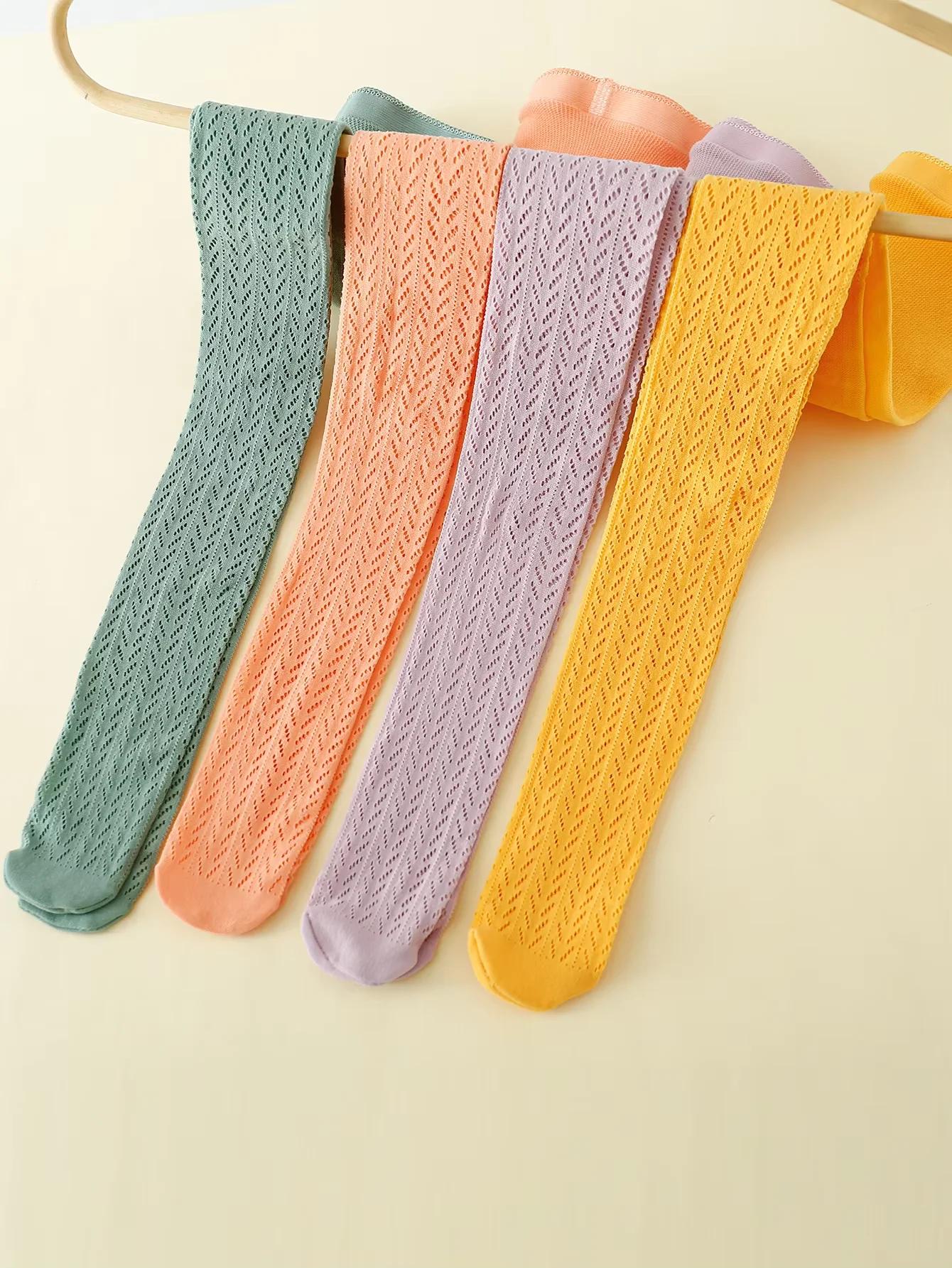 1 paire de bas d'été en maille fine pour enfants, collants Lolita en résille mignons Vintage coréens