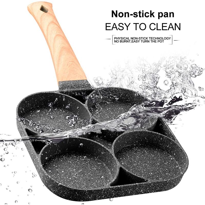 LMETJMA Poêle à œufs Poêles à crêpes antiadhésives 4 tasses Ustensiles de cuisine Poêle à crêpes Poê