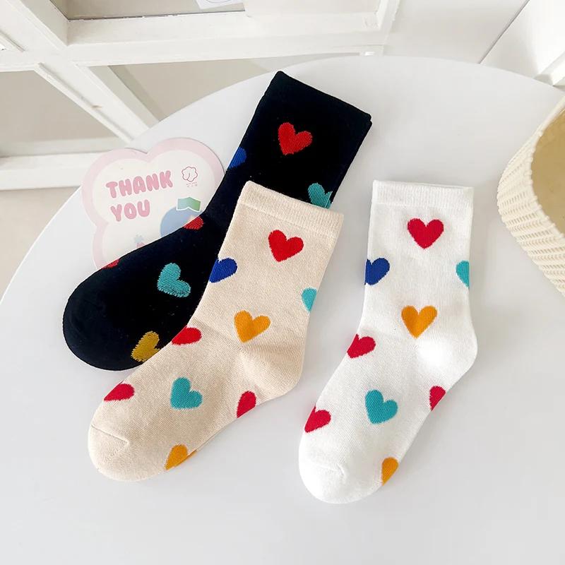 Trois paires de chaussettes fille pour le printemps et l'automne, douces et polyvalentes, avec un de