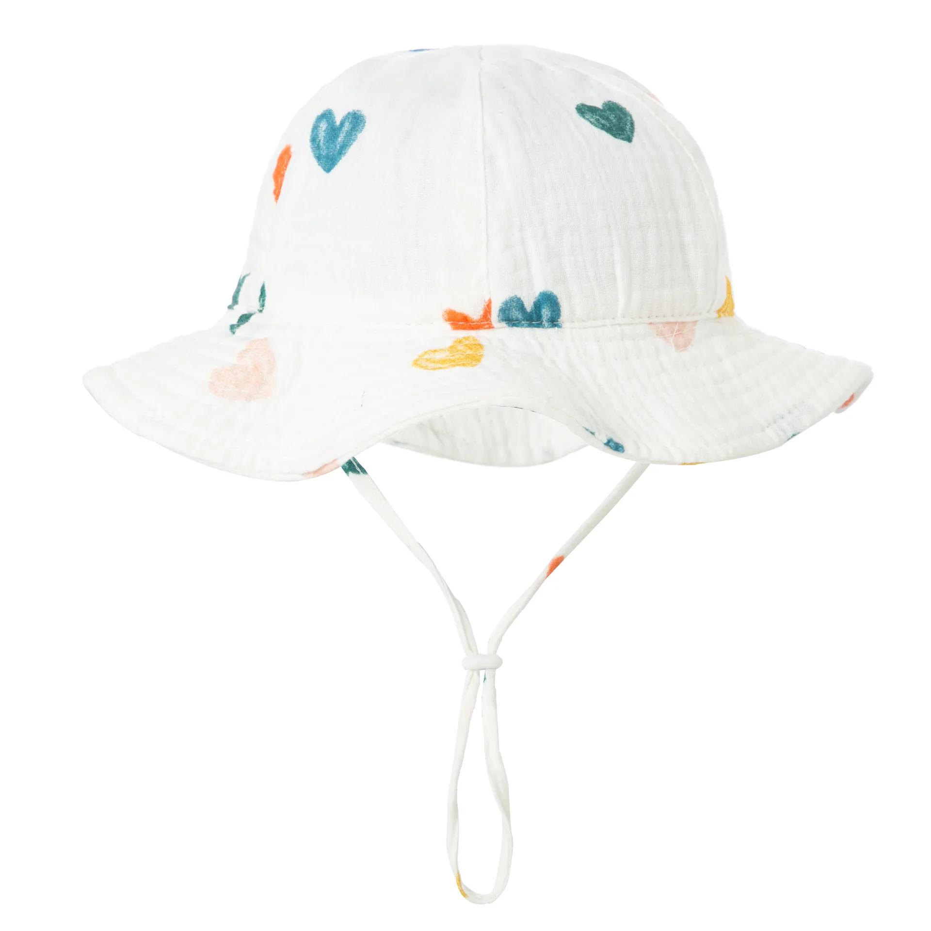 Chapeau seau en coton pour bébé, nouveaux enfants, protection solaire, casquettes d'extérieur, garço