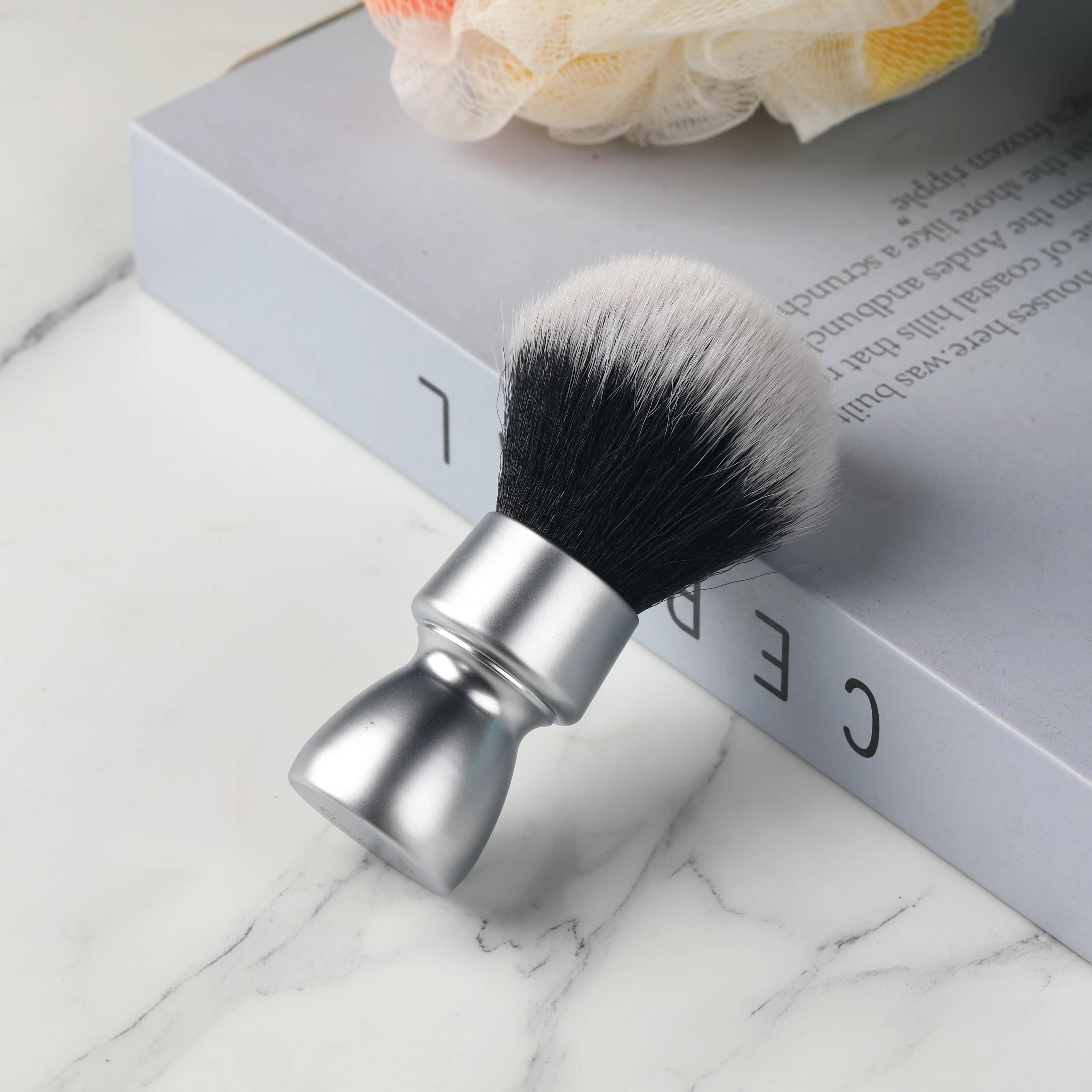 YAQI – brosse de rasage pour hommes, poils synthétiques, poignée en métal lourd, pour smoking, nœud