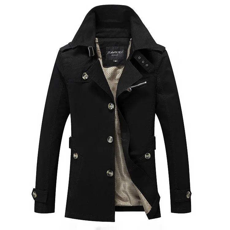Mode hommes Trench vestes marque décontracté affaires Trench manteau hommes loisirs pardessus mâle s