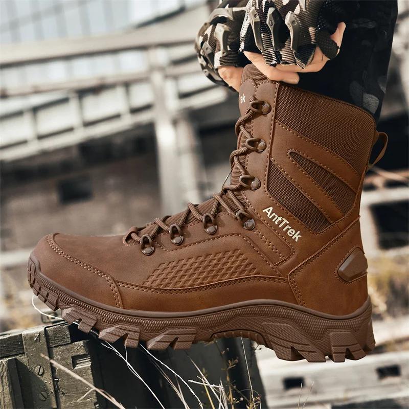Bottes d'entraînement sauvage pour hommes quatre saisons bottes d'extérieur imperméables antidérapan