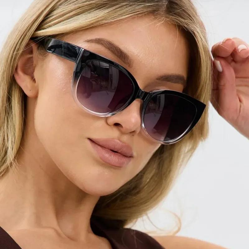 Lunettes de soleil œil de chat pour femmes, dégradé de couleur, styliste Uv400, nuances populaires I