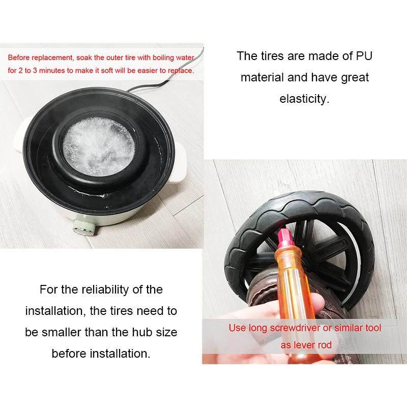 Pneu avant pour poussette Uppababy Vista - Roue PU sans chambre à air remplacement durable