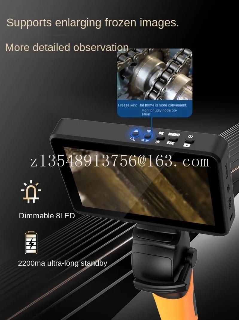 Endoscope Industriel à Charnière pour Touristes, Écran CS60 de 4.5 Pouces, 720P, 8LED, Multifonction
