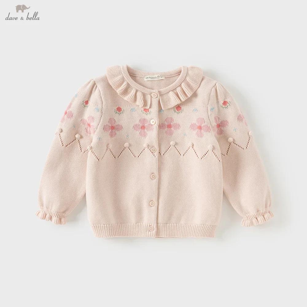 Dave Bella automne hiver filles bébé enfants pull tricoté pull décontracté doux mignon doux tricots 