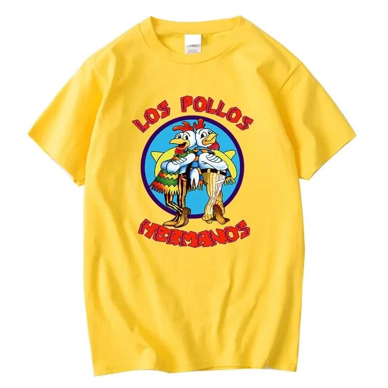 LOS POLLOS Hermanos T-Shirt imprimé drôle hommes mode décontracté manches courtes été coton respiran