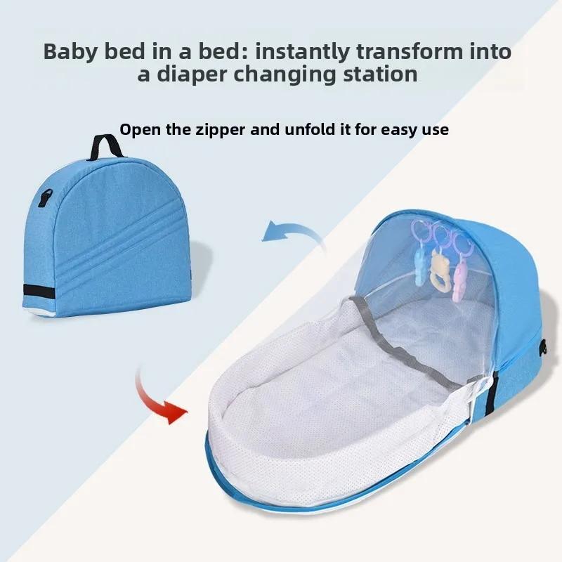 Berceau anti-pression pour bébé, pliable et portable, isolation pour nouveau-né, lit de voyage facil